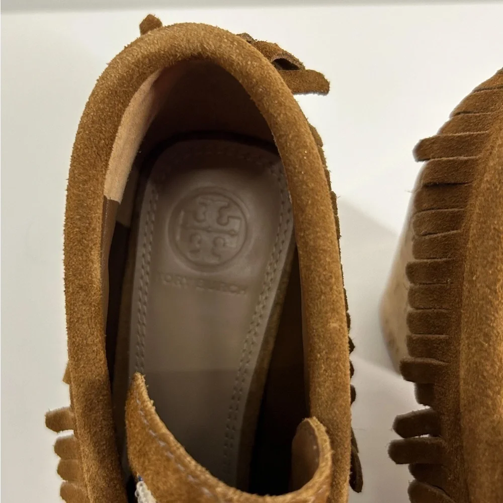 Tory Burch Brown Embroidered Ankle Boots - Picture 11 of 12